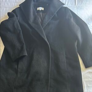 Calvin Klein Black Textured Trench Coat Relaxed Fit